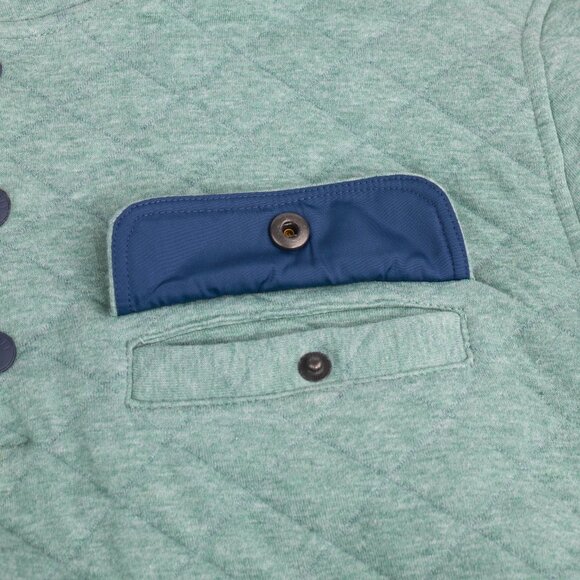 Faherty Epic Quilted Fleece Pullover Seacoast Melange Men's Small - Picture 5 of 7